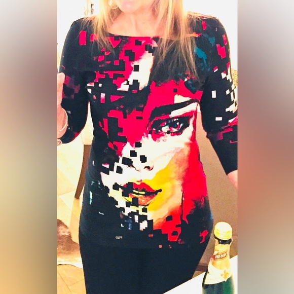 Joseph Ribkoff abstract tunic top. - Picture 4 of 4